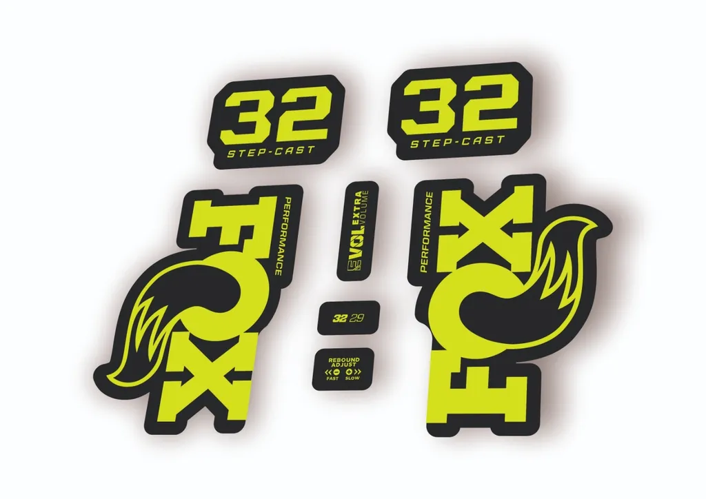 Fox 32 Step Cast Performance 2025 Fork Factory Decal Sticker Adhesive Lime Green