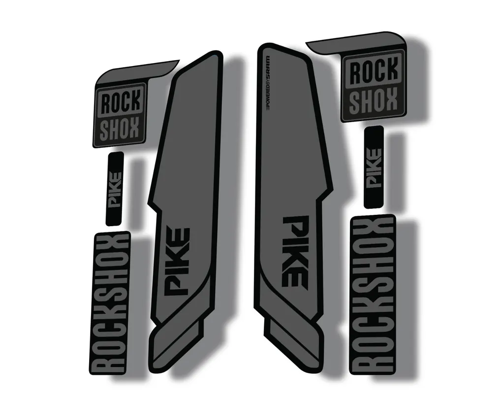 Rock Shox PIKE 2014 Mountain Bike Cycling Decal Kit Sticker Adhesive Gray