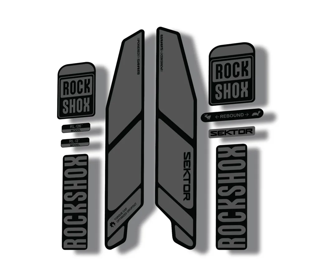 Rock Shox SEKTOR 2015 Fork Decal Mountain Bike Cycling Sticker Adhesive Gray