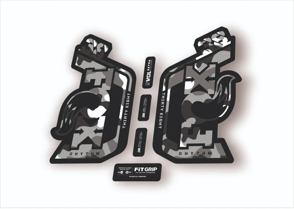 Fox 38 Rhythm 2024 Fork Suspension Factory Decal Sticker Adhesive White Camo