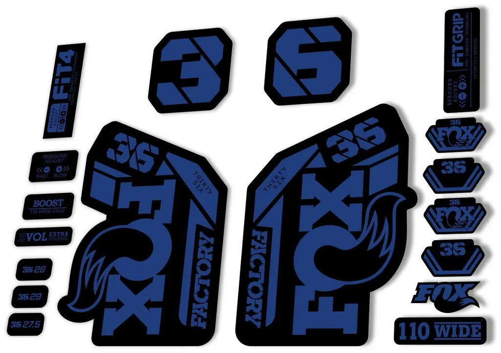 FOX 36 Factory 2021 Federgabel Aufkleber Set MTB Dunkelblau