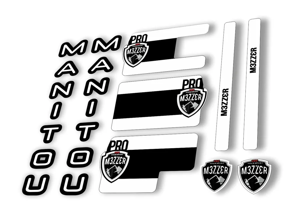 Manitou Mezzer Pro 2020 Fork Suspension Decal Kit Sticker Set White