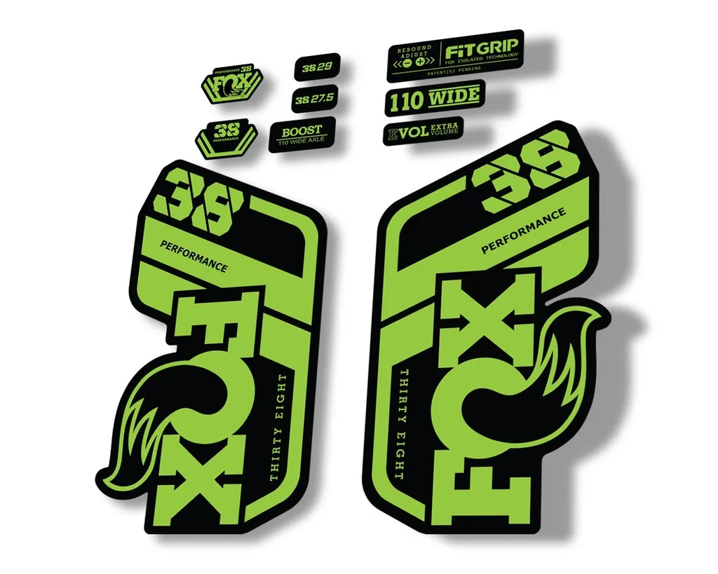 FOX 38 Performance 2021 Forks Suspension Factory Decal Sticker Green