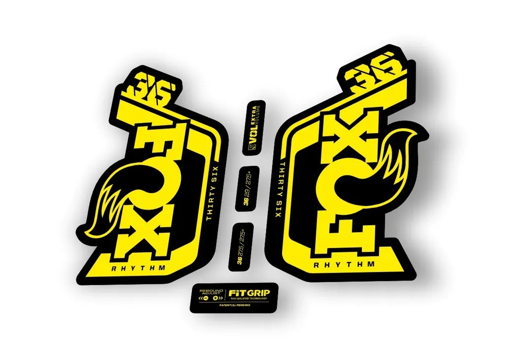 Fox 36 Rhythm 2024 Fork Suspension Factory Decal Sticker Adhesive Yellow