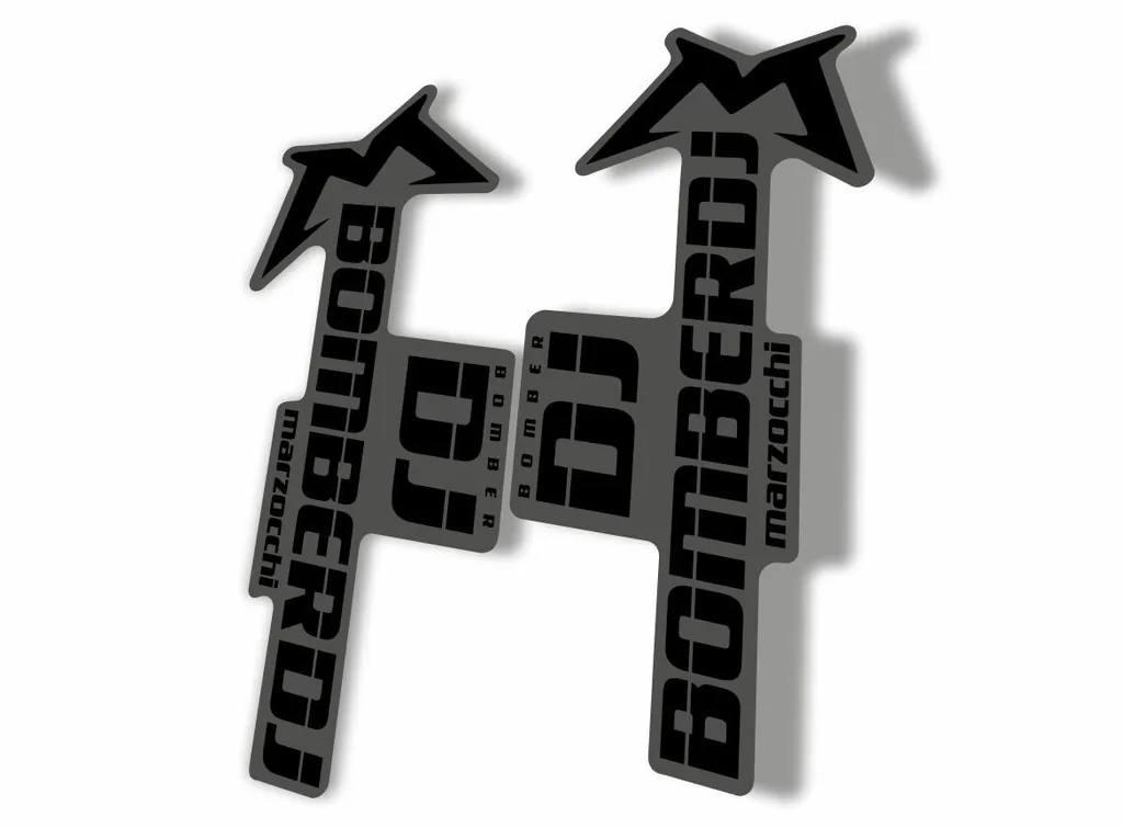 Marzocchi Bomber DJ 2020 Fork Suspension Sticker Decal Kit Adhesive Black