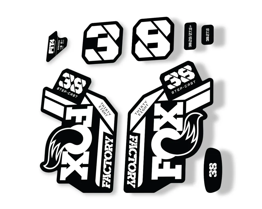 FOX 38 Step Cast SC 2021 Factory Fork Decals Suspension Sticker Adhesive White