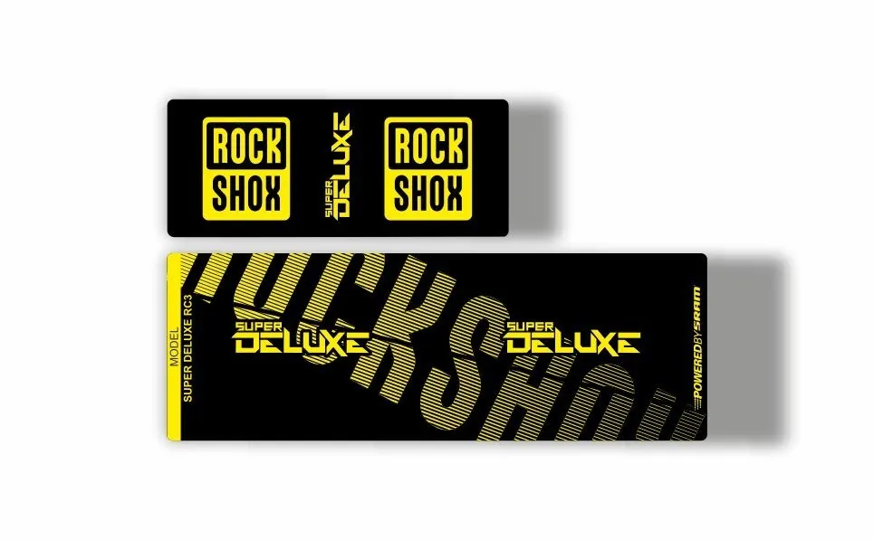 Rock Shox Super Deluxe RC3 Rear Shock MTB Decal Sticker Adhesive Yellow