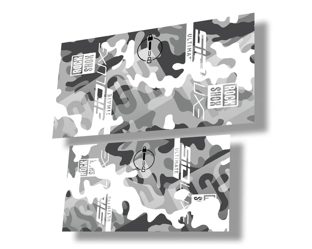Rock Shox 2021 SID LUXE ULTIMATE Rear Shock Decal Sticker White Camo