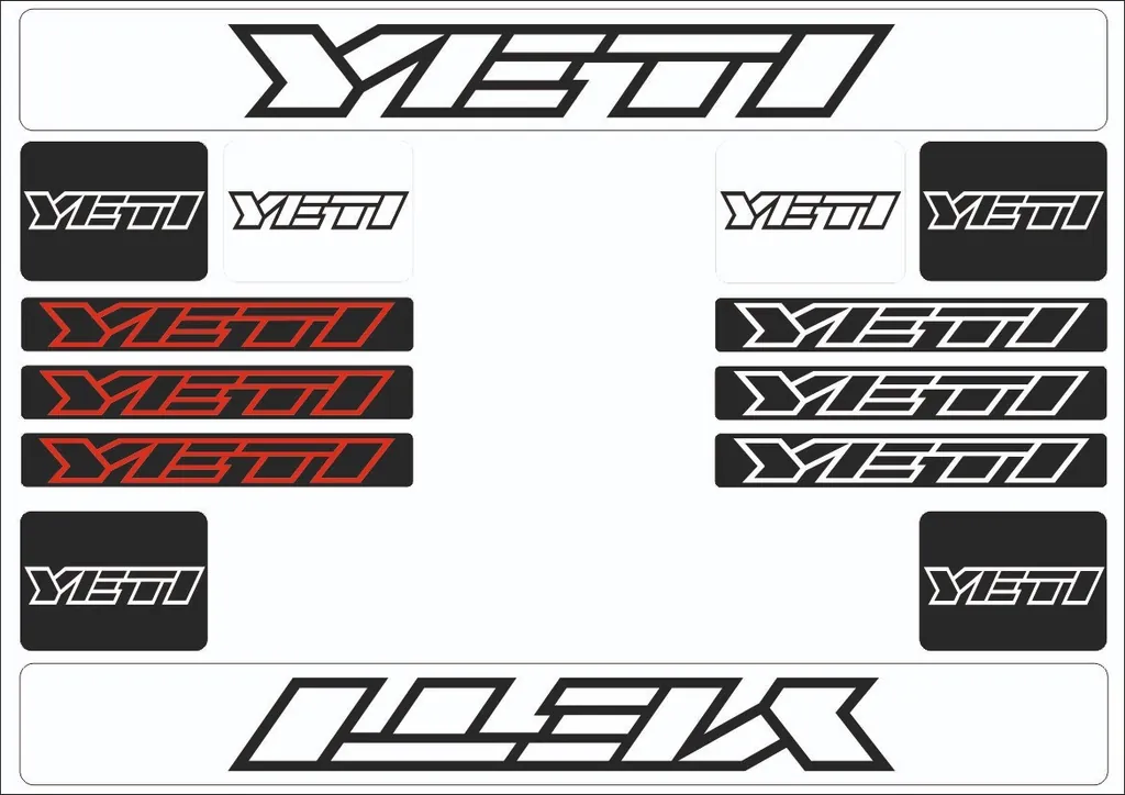 Bicycle Vinyl Stickers – Compatible with YETI Bikes – Black Set