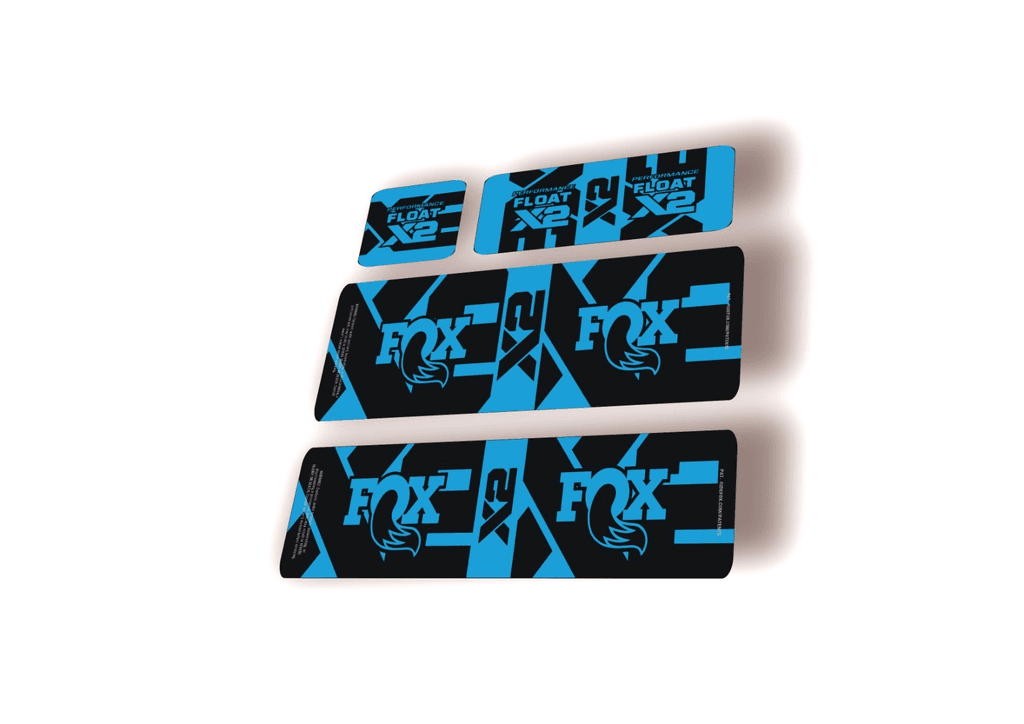 FOX Float X2 Performance 2026 Rear Shock Decal Sticker Kit Adhesive Blue
