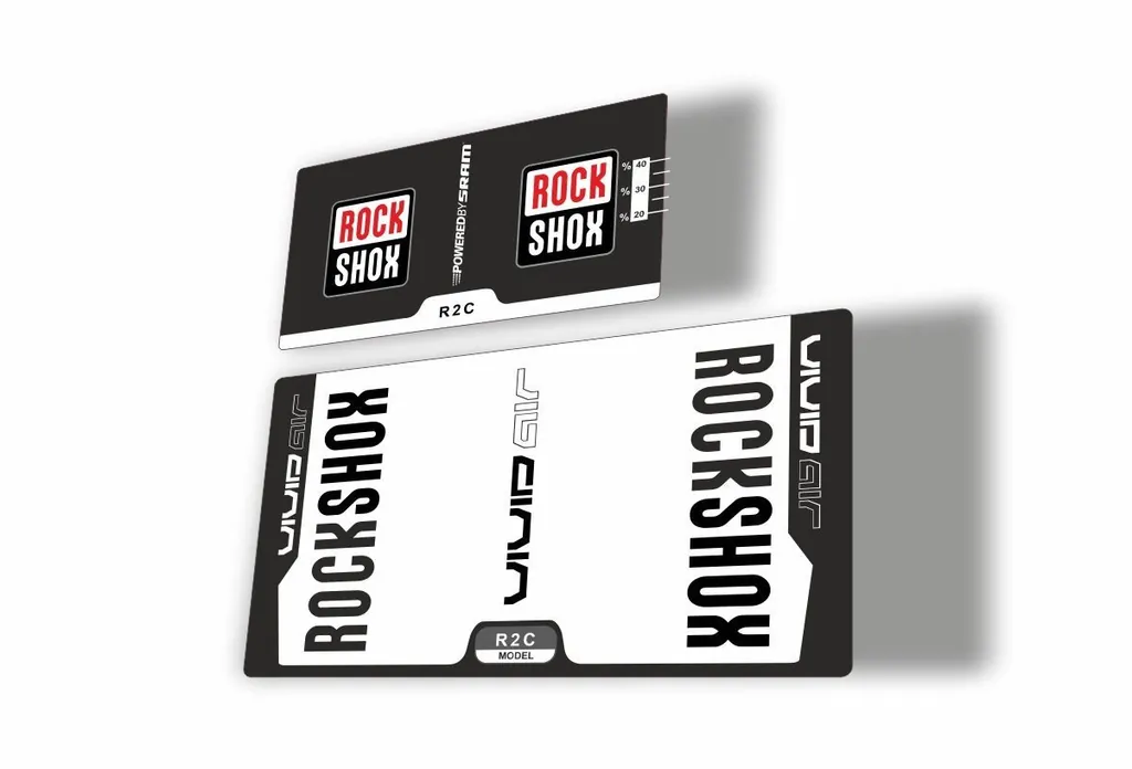 Rock Shox Vivid Air R2C 2015 Rear Shock MTB Decal Sticker Adhesive White