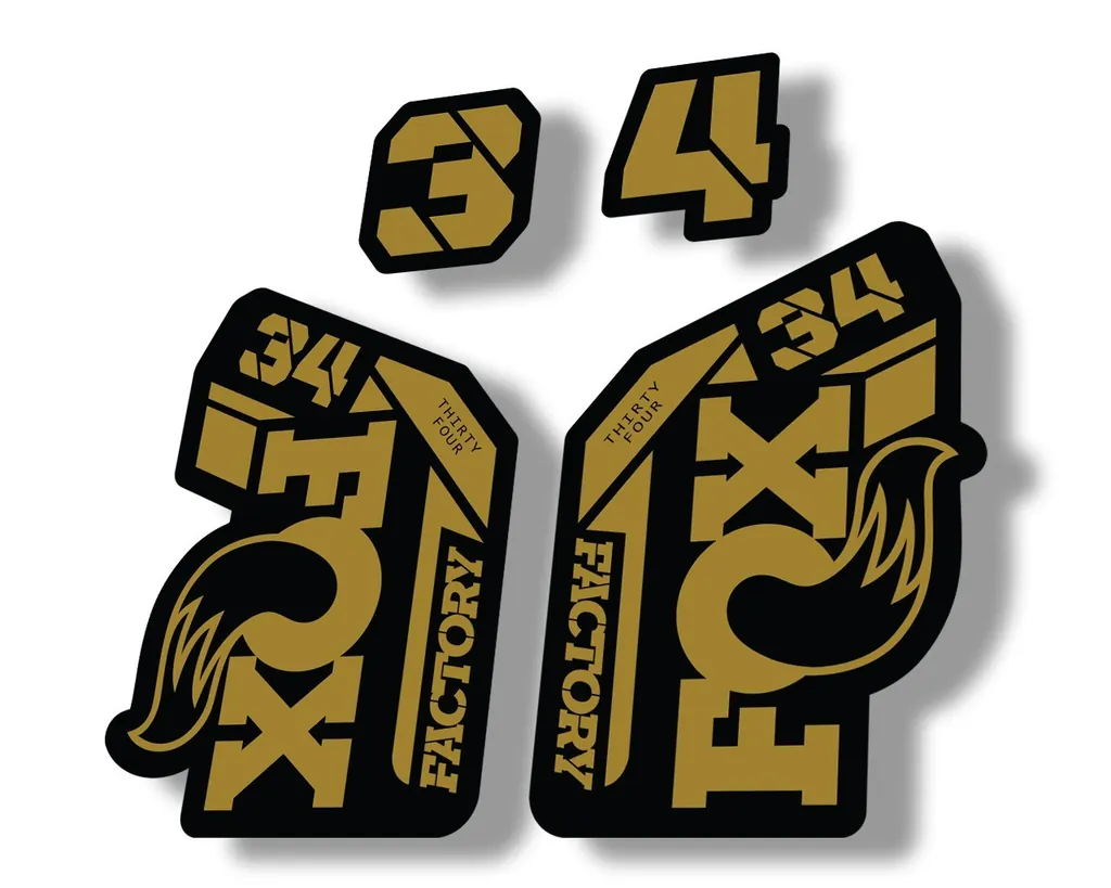 FOX 34 2021 Factory Forks Suspension Decal Sticker Gold