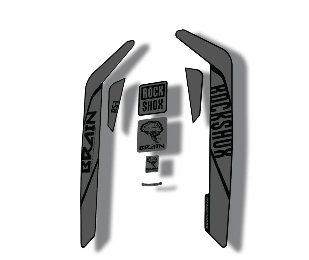 Rock Shox RS-1 Brain 2016-17 Mountain Bike Cycling Decal Sticker Adhesive Gray