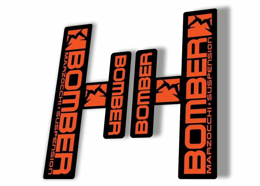 Marzocchi Bomber Generic 2006 Fork Suspension Sticker Decal Kit Adhesive Orange