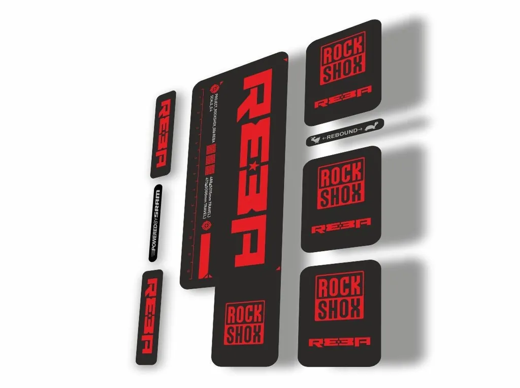 Rock Shox REBA 2009 Fork Decal Kit Mountain Bike Cycling Sticker Adhesive Red