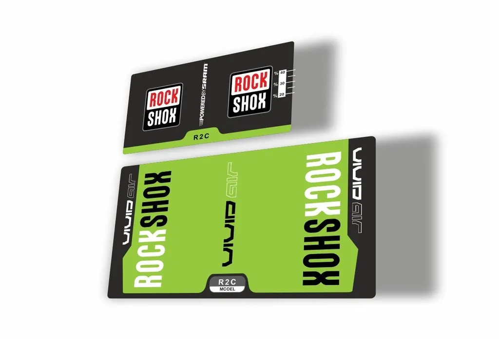 Rock Shox Vivid Air R2C 2015 Rear Shock MTB Decal Sticker Adhesive Green