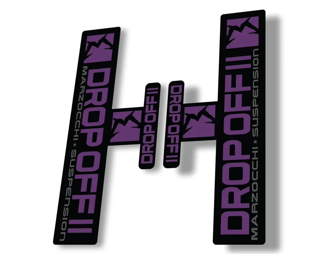 Marzocchi Drop Off II 2 2006 Fork Suspension Sticker Decal Kit Adhesive Purple