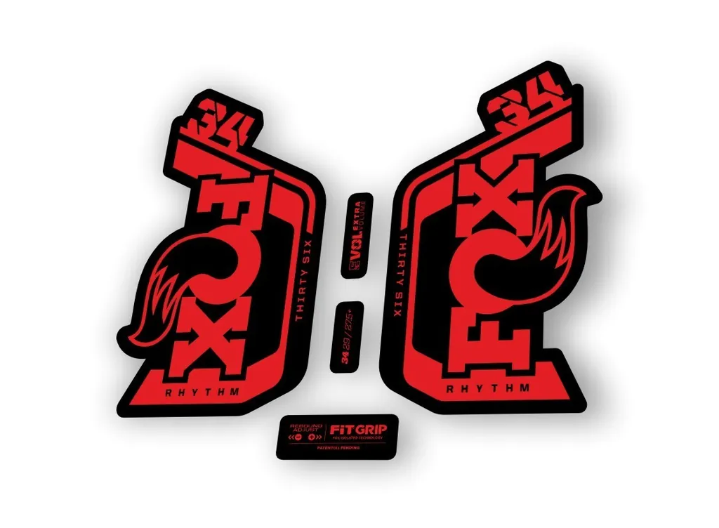 Fox 34 Rhythm 2024 Fork Suspension Factory Decal Sticker Adhesive Red