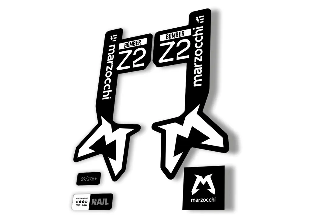 Marzocchi Bomber Z2 Eoptimized 2025 Fork Suspension Sticker Decal Kit White