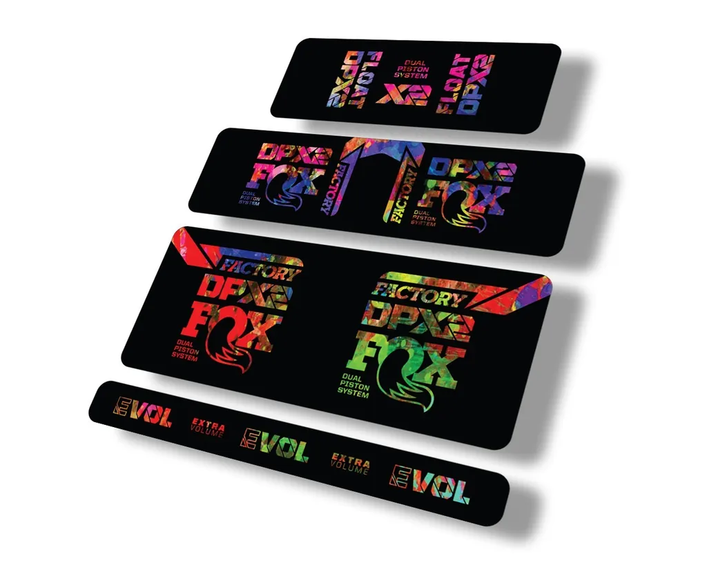 FOX Float DPX2 2021 Rear Shock Suspension Sticker Decal Full Set Oil Slick