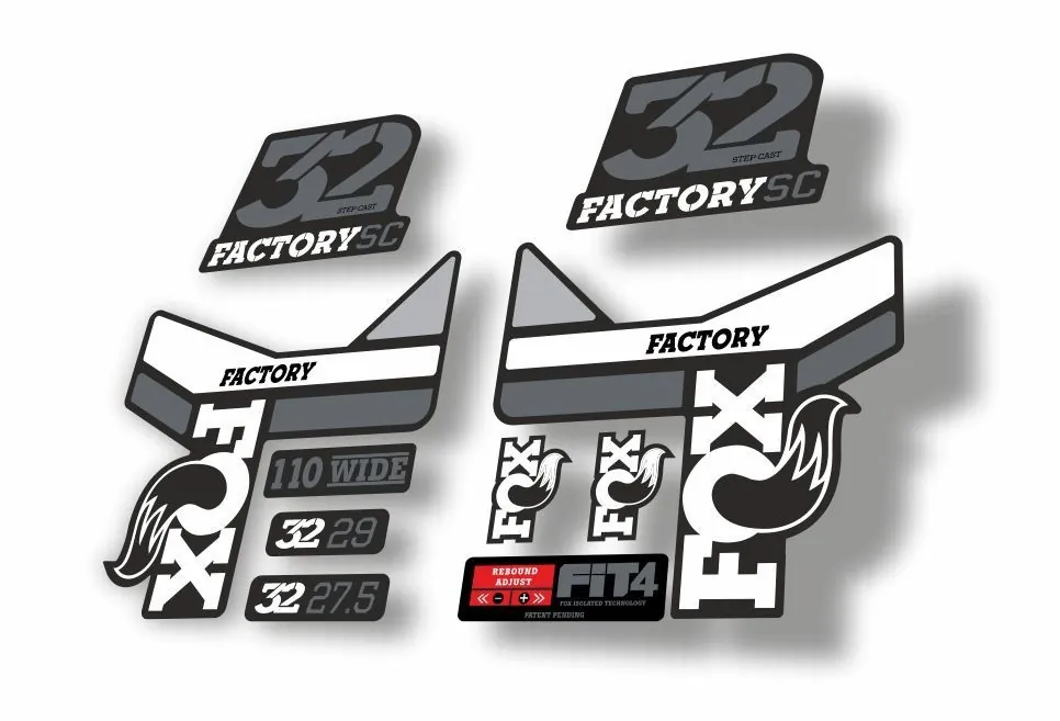 FOX 32 Step Cast SC  Fork Suspension Factory Decal Stickers Adhesive Black
