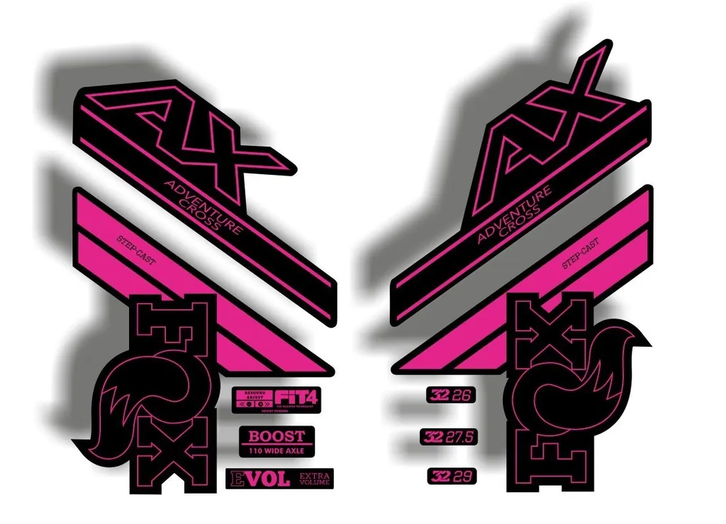 FOX Step Cast 2020 AX Adevnture Cross Fork Suspension Decals Sticker Pink