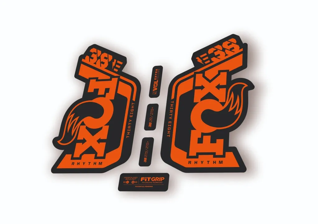 Fox 38 Rhythm E Bike 2024 Fork Suspension Factory Decal Sticker Adhesive Orange