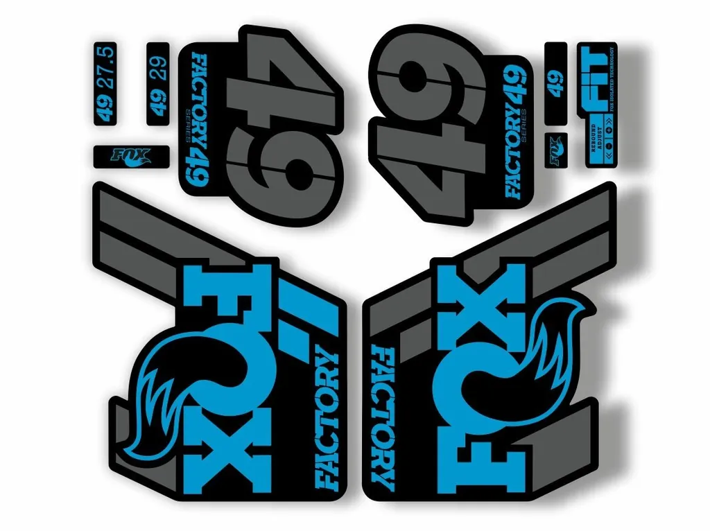 FOX 49 Float 2018-19 Forks Suspension Factory Decal Sticker Adhesive Blue Gray