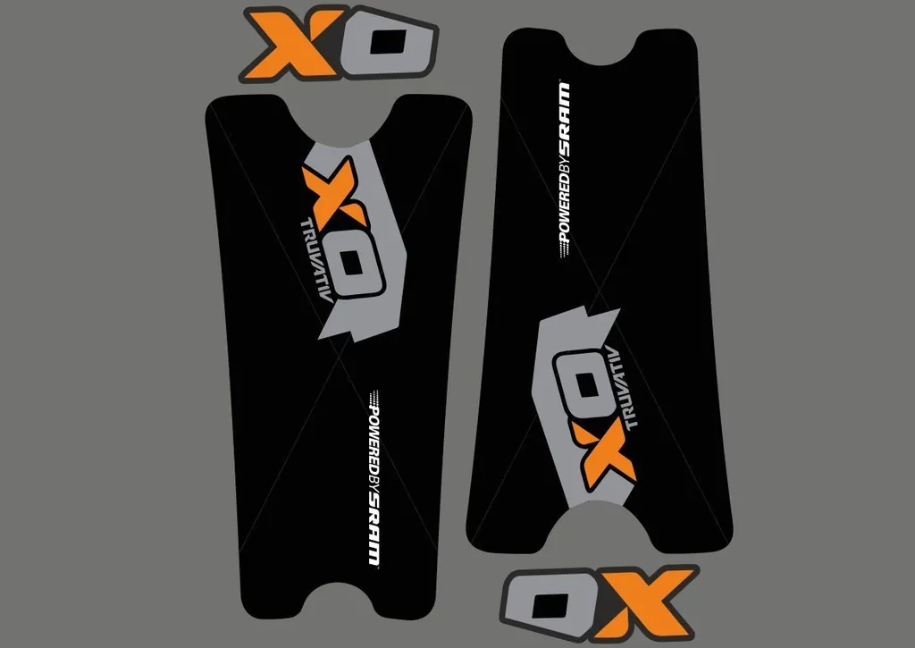 Crank Set Sticker Decal MTB SRAM X0 Mountain Bike Bicycle Adhesive 4 Pcs Orange