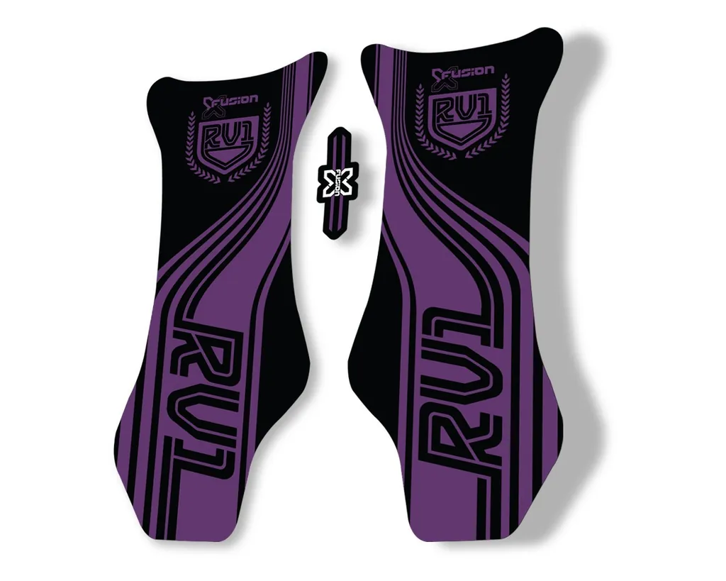 X Fusion RV1 2018 Front Shock Suspension Sticker Factory Decal Purple