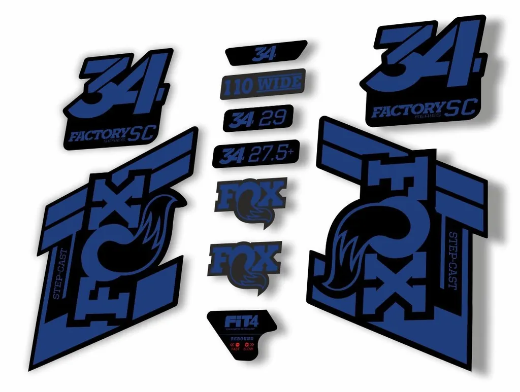 FOX 34 Step Cast SC 2019 Fork Suspension Factory Decals Stickers Adhesive D.Blue