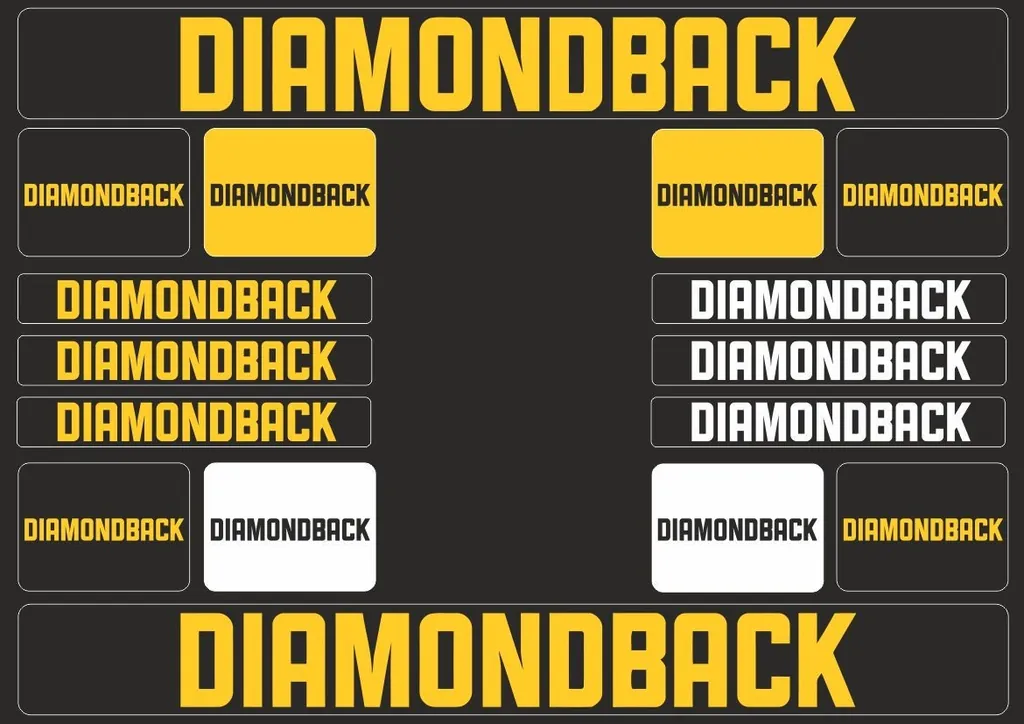 Bicycle Vinyl Frame Stickers – Compatible with DIAMONDBACK Bikes – Yellow