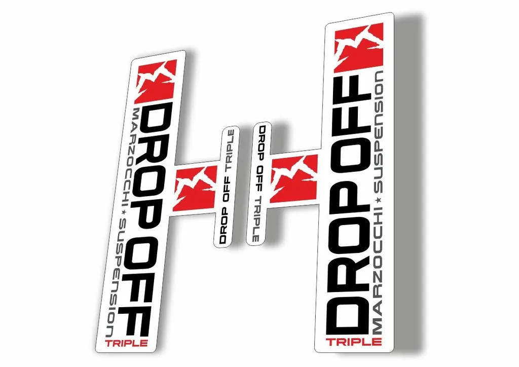 Marzocchi Drop Off Triple 2005 Fork Suspension Sticker Decal Kit Adhesive Black