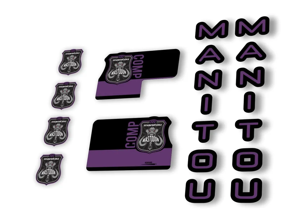 Manitou Mastadon Comp 2020 Fork Suspension Decal Kit Sticker Set Purple