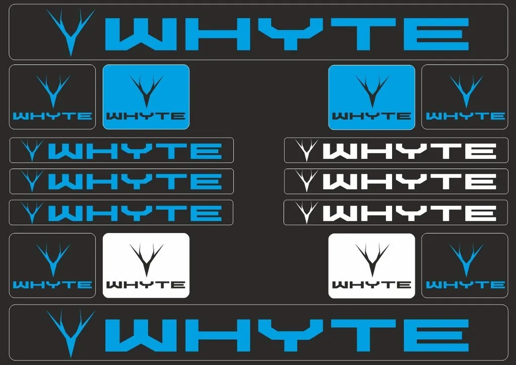 Vinyl Bike Stickers – Compatible with WHYTE Bikes – Blue