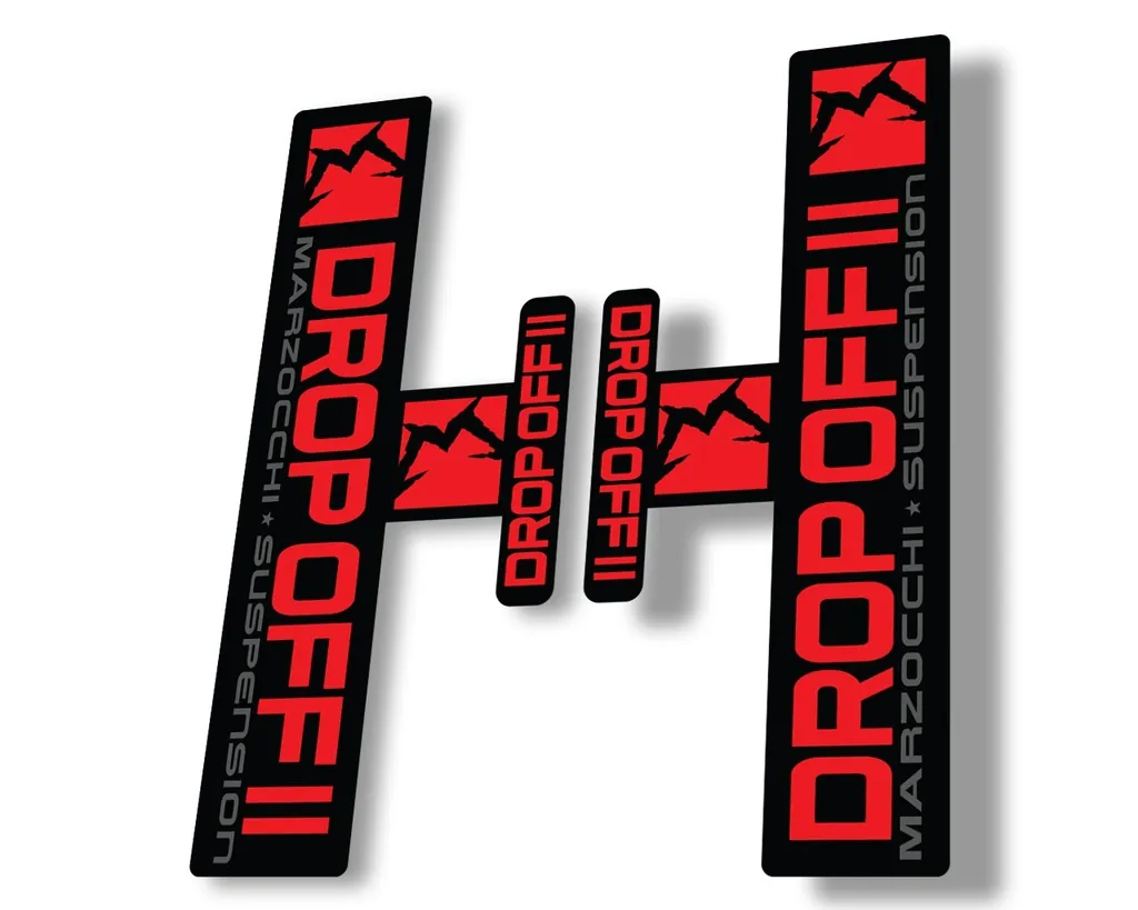 Marzocchi Drop Off II 2 2006 Fork Suspension Sticker Decal Kit Adhesive Red