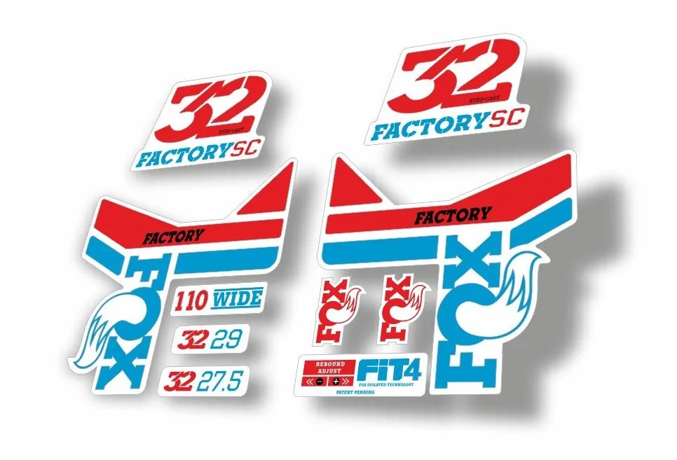 FOX 32 Step Cast SC  Fork Suspension Factory Decals Stickers Adhesive Red Blue