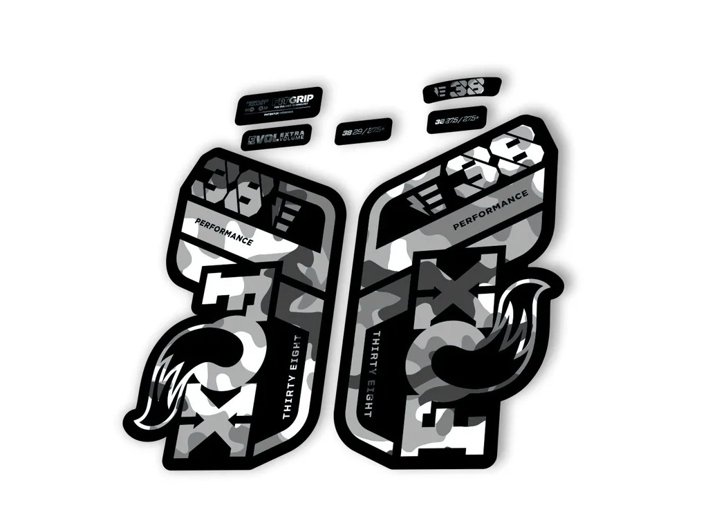 FOX 38 Performance E Bike 2021 Forks Suspension Factory Decal Sticker White Camo