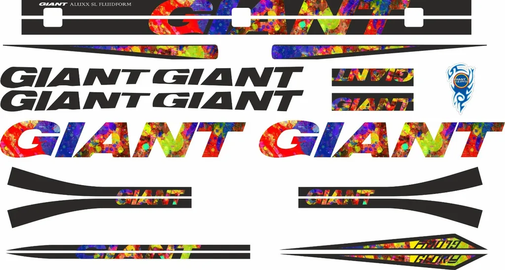 Bicycle Vinyl Stickers – Fits GIANT GLORY Bike Frames – Oil Slick