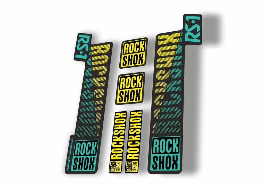 Rock Shox RS1 2018 Fork Decal Mountain Bike Cycling Sticker Yellow Dolphin