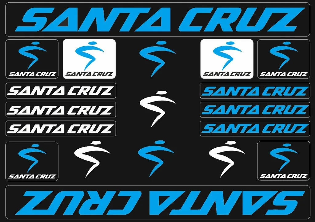 Bicycle Vinyl Stickers – Compatible with Santa Cruz Bikes – Blue