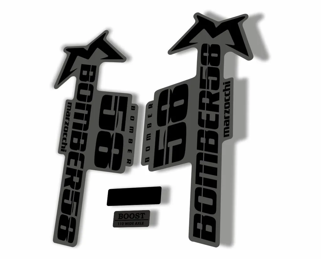 Marzocchi Bomber 58 2018 Fork Suspension Sticker Decal Kit Adhesive Gray