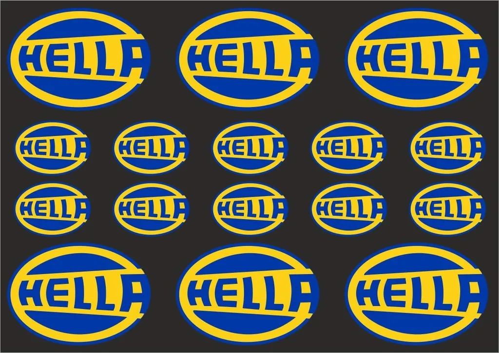 HELLA Classic Car Rally Decals Stickers Graphic Set Logo Adhesive Kit 16 Pcs