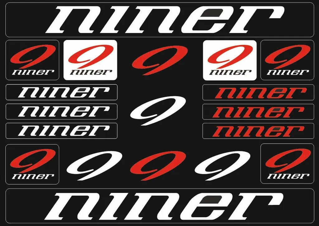 Bicycle Vinyl Stickers – Compatible with Niner Mountain Bikes – White