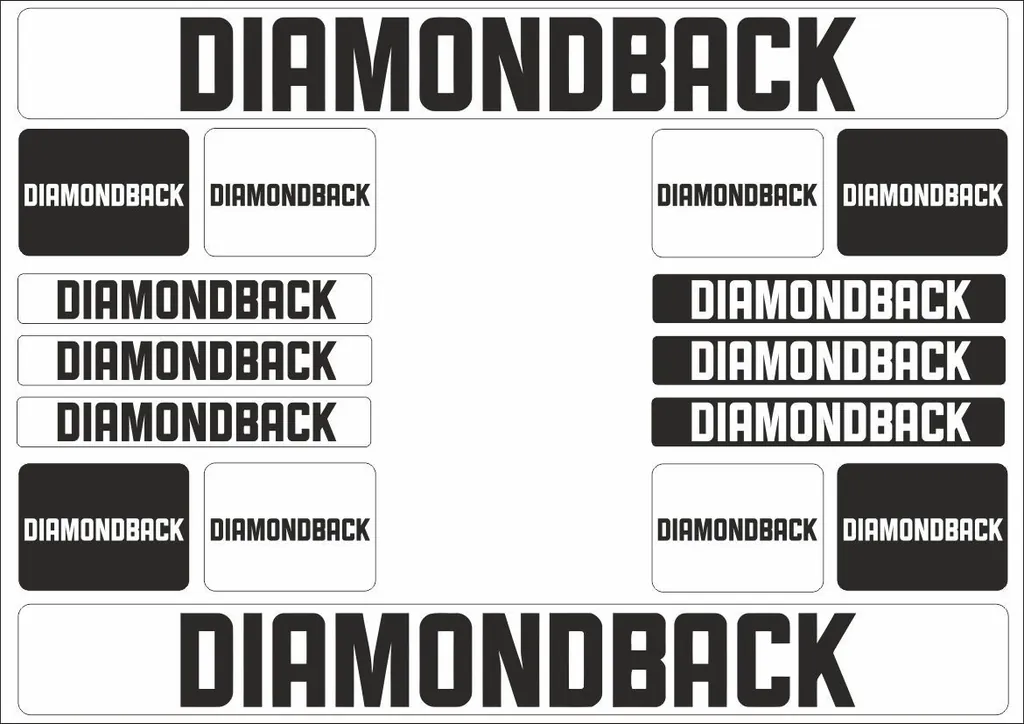 Bicycle Vinyl Frame Stickers – Compatible with DIAMONDBACK Bikes – Black
