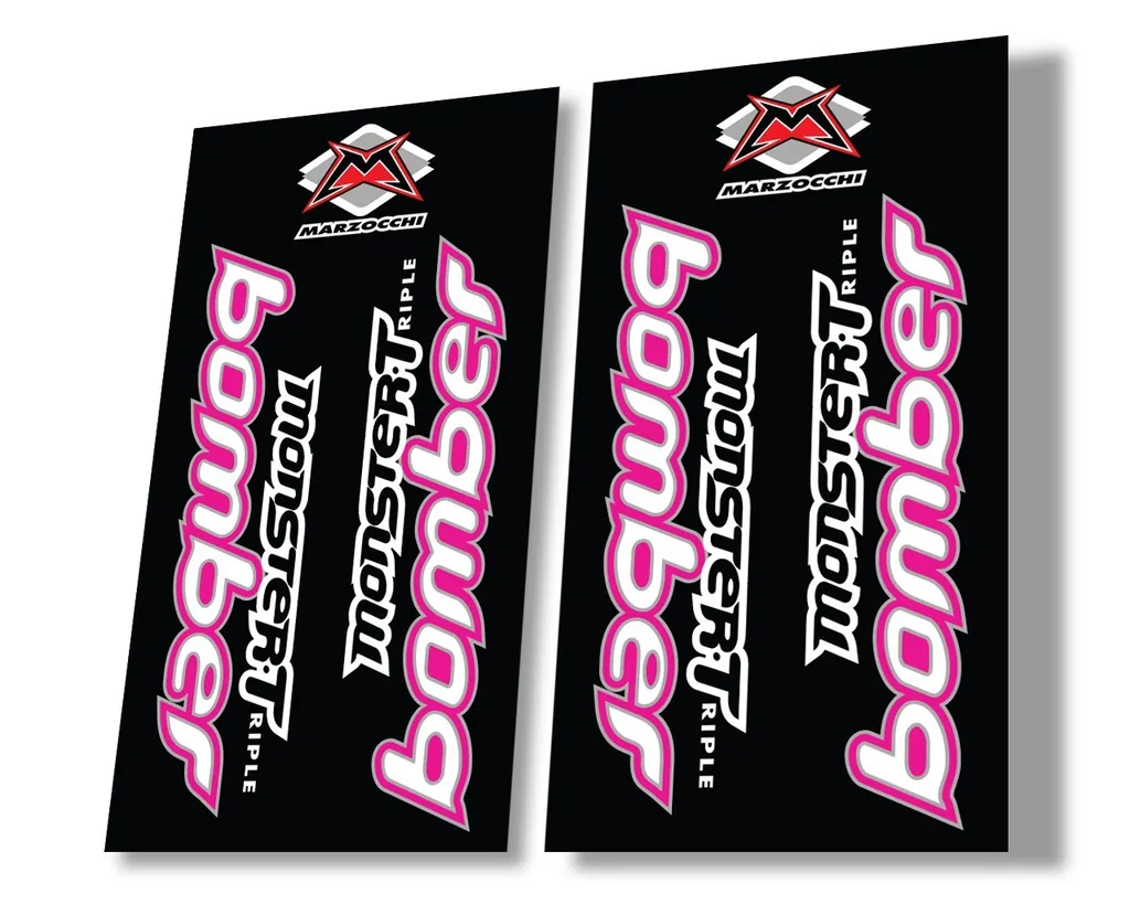 Marzocchi Bomber Monster Triple 1999 Suspension Decal Kit Sticker Set Pink