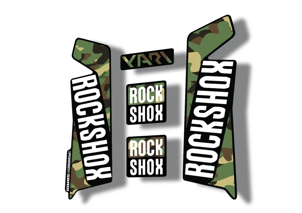 Rock Shox YARI 2017 Fork Decal Mountain Bike Cycling Sticker Adhesive Camo