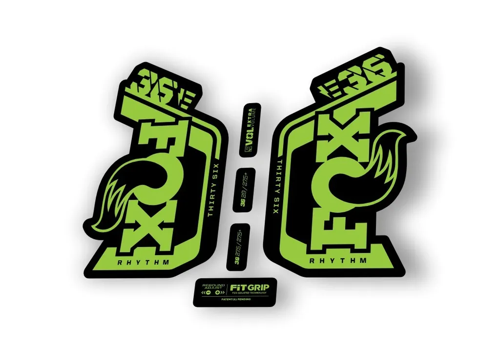 Fox 36 Rhythm E Bike 2024Fork Suspension Factory Decal Sticker Adhesive Green