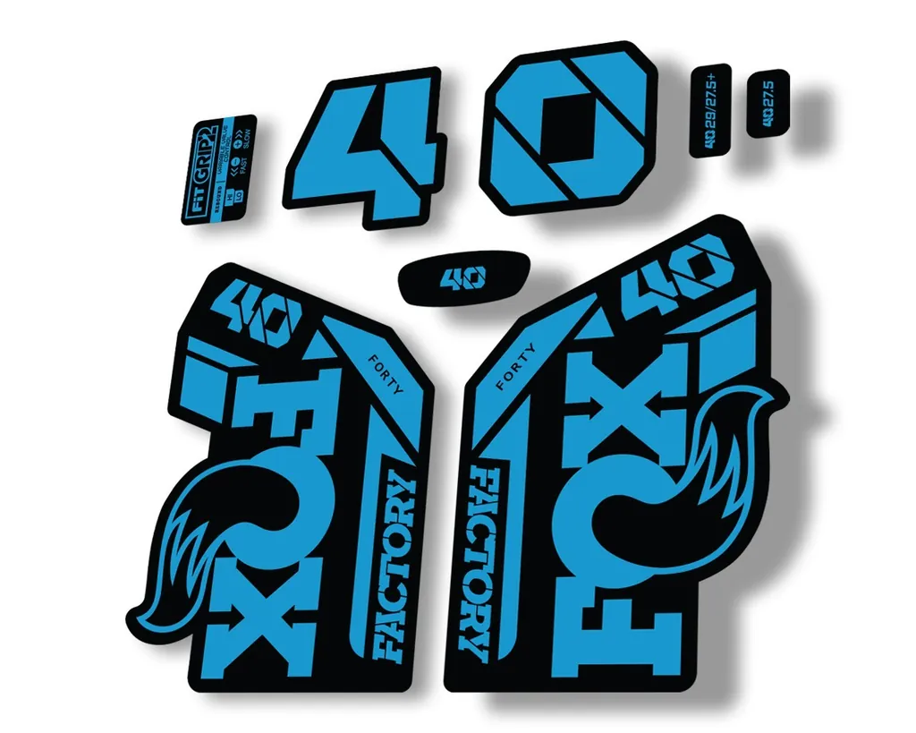 FOX 40 2021 Factory Forks Suspension Decals Sticker Set Adhesive Blue