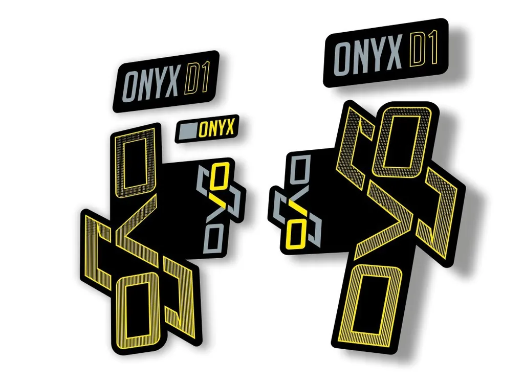 DVO Onyx D1 2022 Fork Suspension Sticker Factory Decal Adhesive Yellow